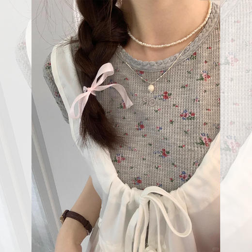 <曾小咸推荐> 小碎花木耳边短袖 商品图0