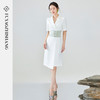 FUYAO扶摇 轻国风复古连衣裙女2024夏季薄款新中式盘扣白色西装裙 商品缩略图4