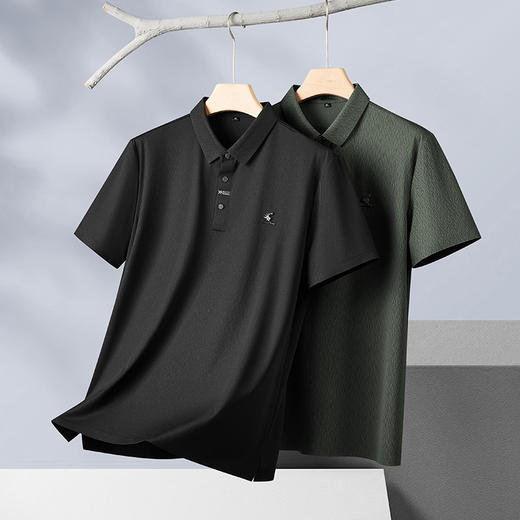 【冰丝高弹】【新款DDP】大依优型大码短袖Polo衫前胸印花无痕翻领加肥加大男士大号弹力透气舒适夏季半袖 商品图1