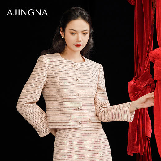 【商场同款】阿菁娜2024春季新款小香风典雅外套A29C107006 商品图0