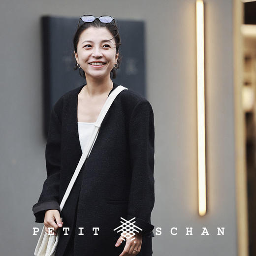 PETIT SCHAN小闪 CLO#192 configuration 骨相 意大利进口面料建筑感无领宽肩廓形西装 商品图0