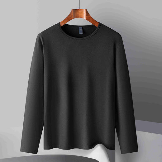 【双面磨毛】罗蒙春秋纯色t恤男长袖t恤男舒适打底衫男士t恤长袖上衣男 商品图3