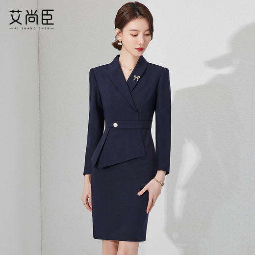 气质连衣裙遮肚显瘦春夏新款前台职业套装收腰西装美容院高端正装 商品图1