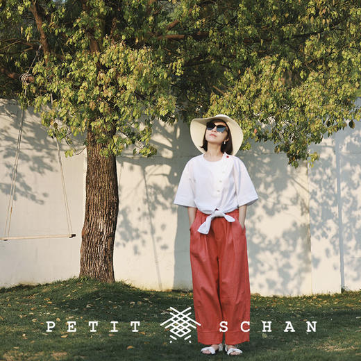 PETIT SCHAN小闪 CLO#237 Nautical diary 航海日记 开叉系带设计落肩短袖 商品图3