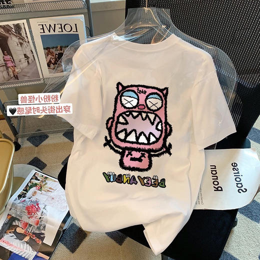 49.9两件，已售10万+🔥🔥，Kermiss&Coular【KC】夏季必备卡通图案短袖t，精梳棉品质、耐磨耐蹭8、色可选，100%纯棉 商品图0