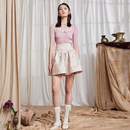 【商场同款】MAXRIENY提花高腰A字蓬蓬裙夏复古半身短裙显瘦(货号:MC87SK291) 商品图1