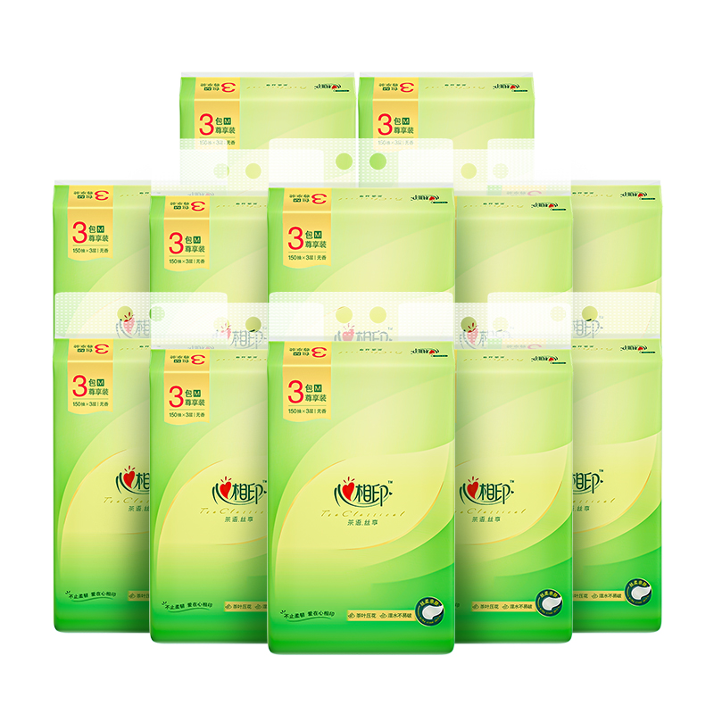 36DT32150（包装）心相印茶语丝享系列150抽三层塑装纸面巾3包*12提