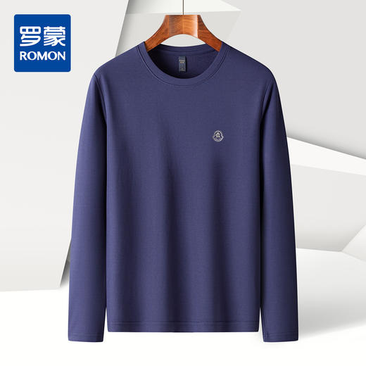 14LP37071【精美印花】罗蒙春秋长袖t恤男休闲打底衫男舒适圆领男士长袖t恤上衣 商品图3