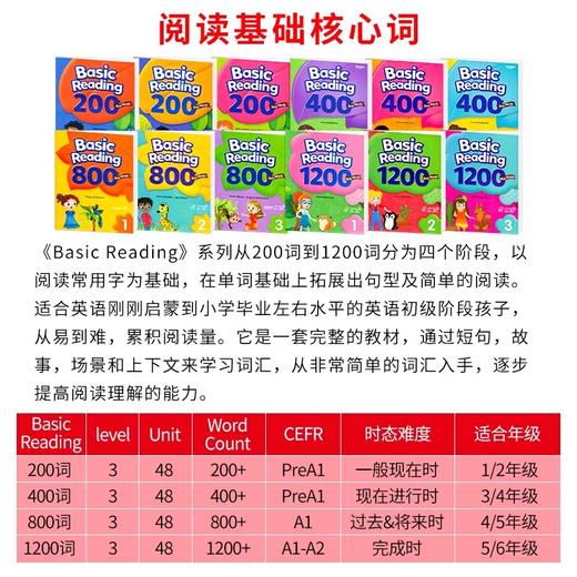 【书】美国compass少儿英语词汇 Basic Reading 200 -1200词阅读 单词提高积累 商品图1