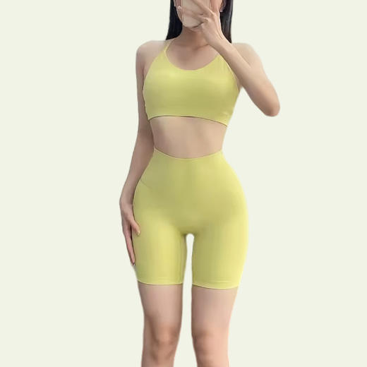 【瘦西西】2024新款多巴胺瑜伽服套装女户外运动美背上衣修身显瘦跑步透气健身服套装 商品图6