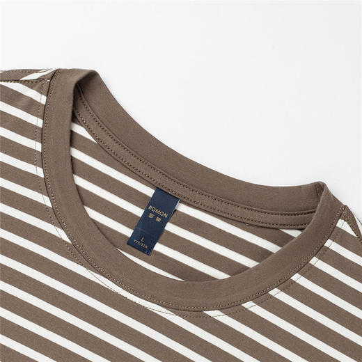 【桑蚕丝混纺】罗蒙春夏男装绣花胸标海魂衫t恤男长袖t恤男时尚男士t恤长袖男 商品图8