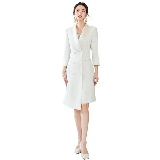 FUYAO扶摇 简约气质双排扣西装连衣裙职场通勤高端正式场合职业裙 商品图4