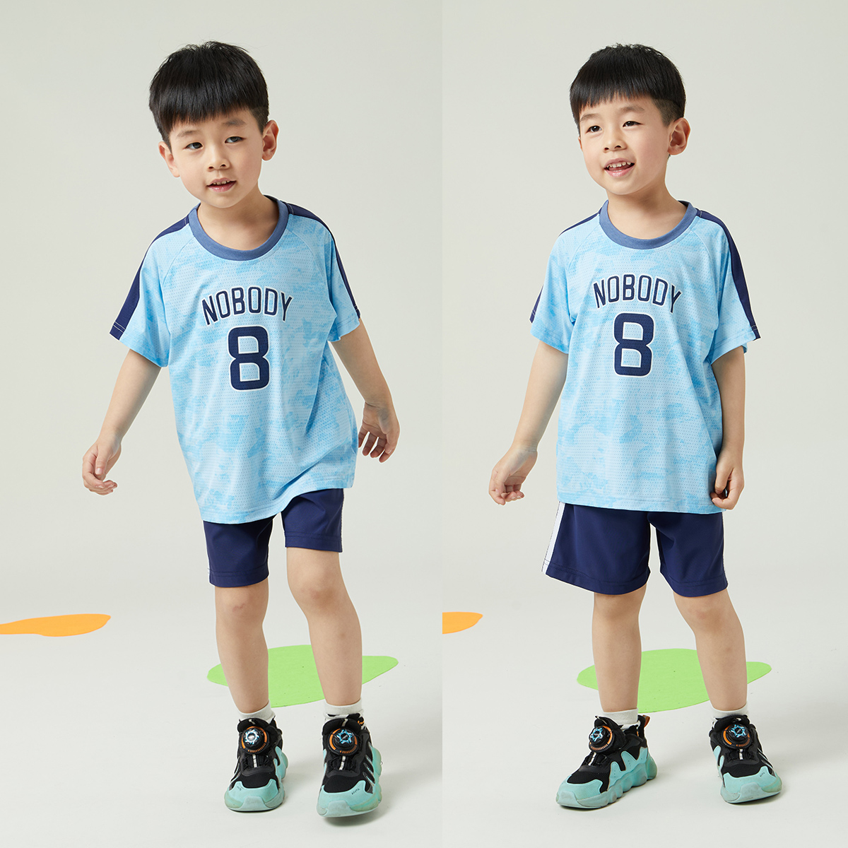 贝贝怡童装男童夏季运动套装速干透气2024新款儿童男孩夏款篮球服ZB2DT008