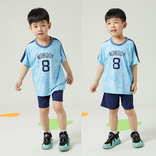 贝贝怡童装男童夏季运动套装速干透气2024新款儿童男孩夏款篮球服ZB2DT008 商品图0