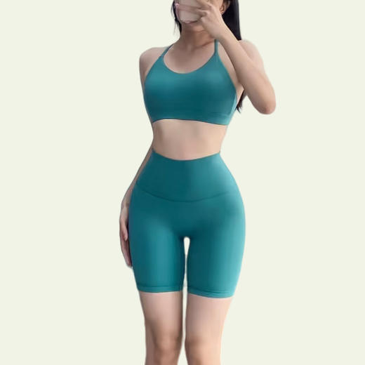 【瘦西西】2024新款多巴胺瑜伽服套装女户外运动美背上衣修身显瘦跑步透气健身服套装 商品图9