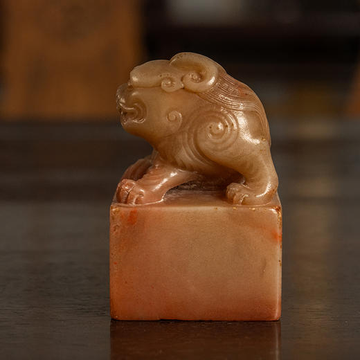 清 陈渭款寿山石兽钮诗文印章 商品图3