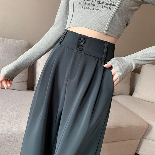 梦惠妮高腰双排扣超模裤 | 视觉显高、柔顺面料、遮肉版型 商品图3
