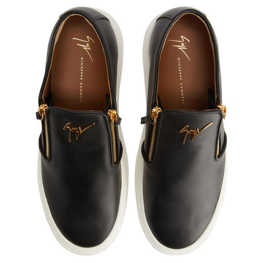 Giuseppe Zanotti 男士金属签名徽标休闲鞋 黑色 EU40010001 商品图3