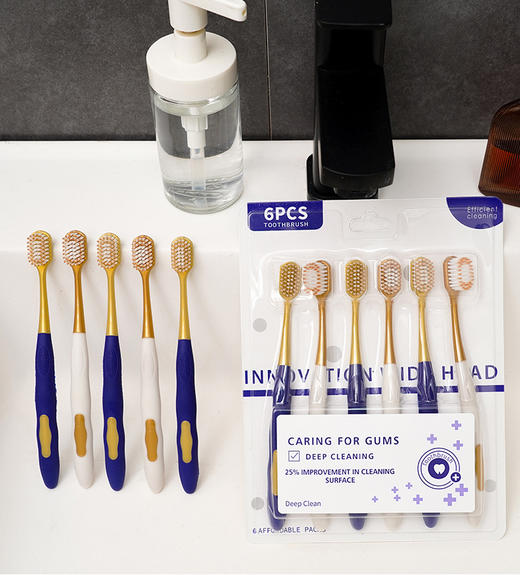 【超值家庭装！】山姆同款牙刷 宽头绵密软毛 柔软纤细 深层清洁口腔 不伤牙齿牙龈 商品图3