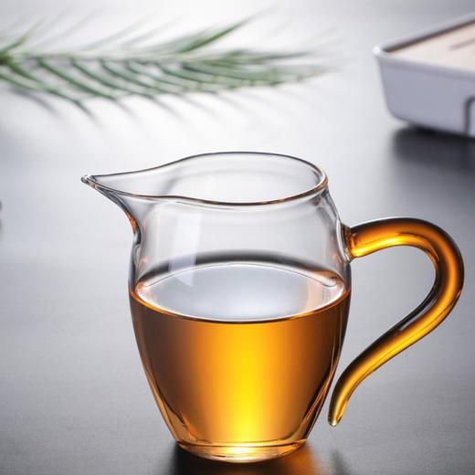 创意加厚公道杯玻璃彩把日式分茶器耐高温茶道配 件耐热透明高档 商品图0