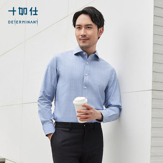 十如仕新温莎领府绸无水染色长袖衬衫304 商品图7