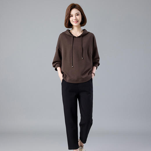 HR WS31769套装气质时尚简约百搭复古卫衣休闲裤 商品图0