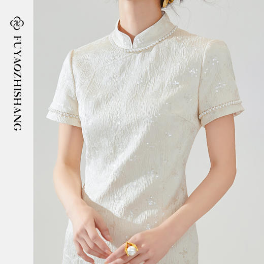 FUYAO扶摇 夏季短袖连衣裙女新款中国风立领裙子新中式改良旗袍裙 商品图2
