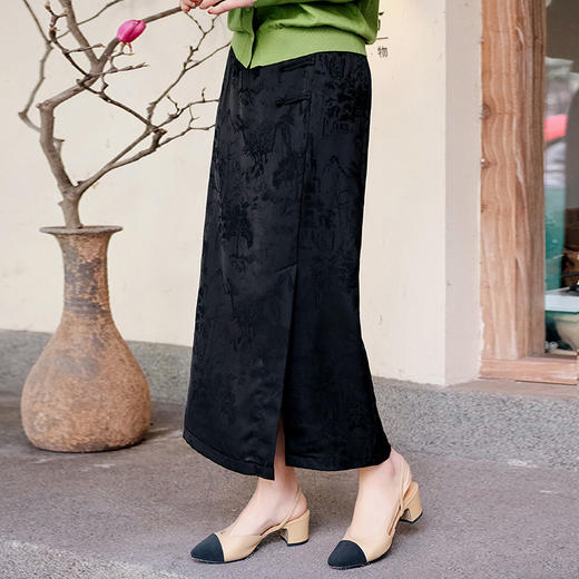 【福利清仓】新中式国风半身裙2024新款复古气质盘扣长裙 商品图1