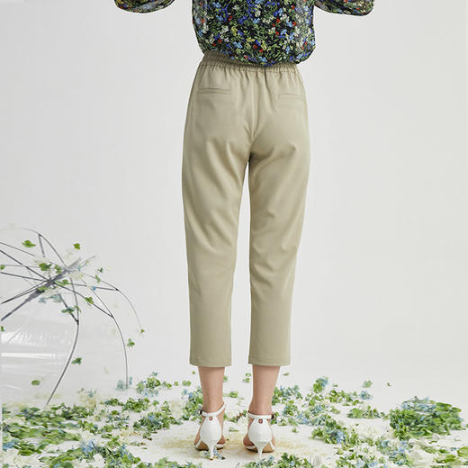 VIVIAN LIU薇薇安刘R2415003春女装新款后腰松紧斜插兜直筒裤 商品图1