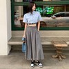 【夏日显瘦，时尚优雅】山本半身裙女中长款 夏季过膝显瘦长裙 复古A型褶皱慵懒风裙子 淑女范十足！ 商品缩略图1