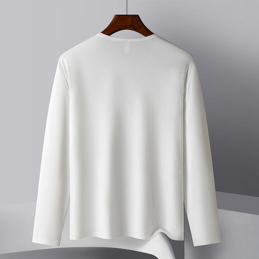 【双面磨毛】罗蒙春秋纯色t恤男长袖t恤男舒适打底衫男士t恤长袖上衣男 商品图4