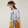 谜底定位印花衬衫短袖女2024夏新款复古小翻领宽松衬衣246MC7012 商品缩略图1