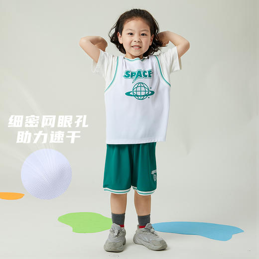 贝贝怡新款童装2024夏季儿童球服套装凉感t恤男童短袖宝宝运动服ZB2DT010 商品图2