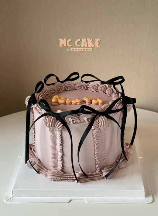 洛丽塔裱花蛋糕 粉色黑色蝴蝶结丝带2 商品图1