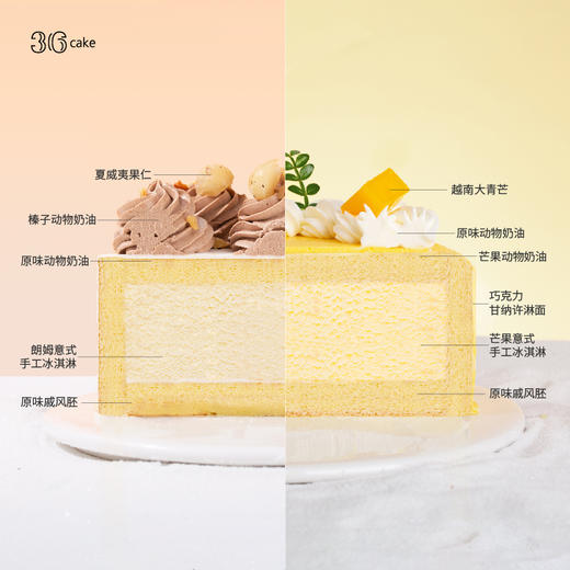 芒芒朗姆双拼冰淇淋蛋糕，可选1.5/磅 商品图2