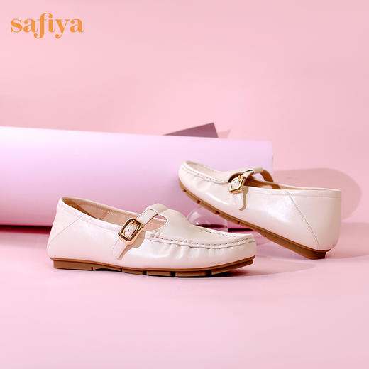 Safiya/索菲娅2024春季新款真皮T字带休闲百搭软底单鞋 SF41111086 商品图4