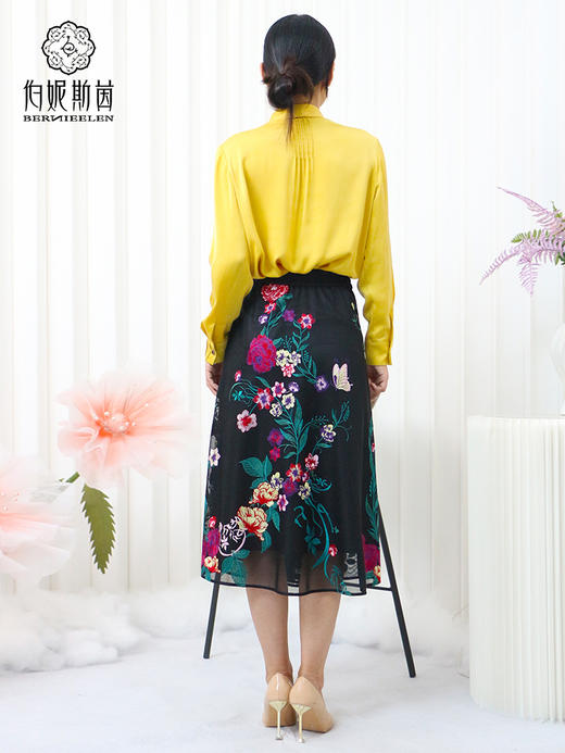 黄白游色、漆黑色半裙LZ3B10 商品图7