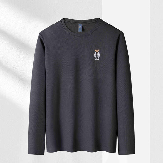 【小熊绣花】罗蒙春夏男装圆领t恤男长袖t恤男舒适男士t恤长袖上衣男体恤 商品图5
