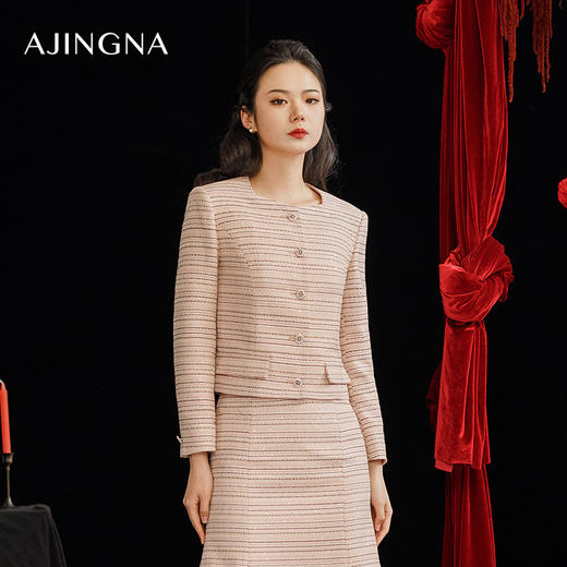 【商场同款】阿菁娜2024春季新款小香风典雅外套A29C107006 商品图3