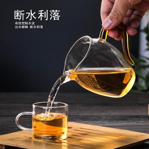 创意加厚公道杯玻璃彩把日式分茶器耐高温茶道配 件耐热透明高档 商品图2
