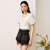 MAXRIENY | 欧式田园风雪纺衫23夏款甜美少女感方领泡泡袖上衣截(货号:MS88TP299F70) 商品缩略图2