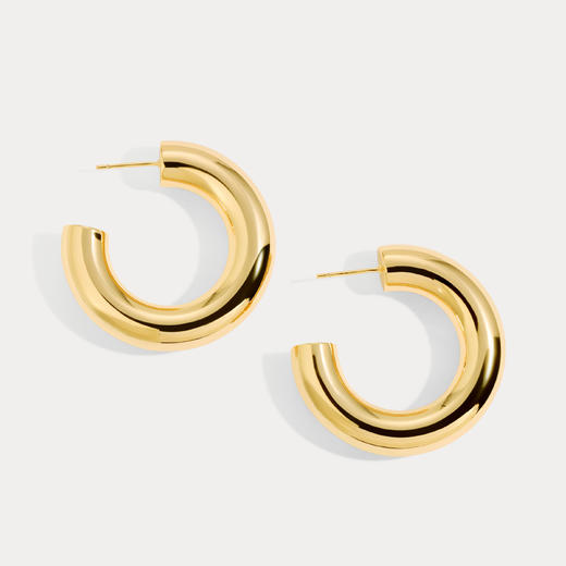 北京仓｜Lili Claspe-Sloane-金色 中号 Hoop 耳环［美国设计师］ 商品图2
