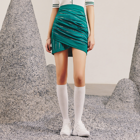 MAXRIENY | 【商场同款】MAXRIENY祖母绿不规则烫钻半裙设计感包臀(货号:MC88SK035G60)