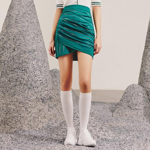 MAXRIENY | 【商场同款】MAXRIENY祖母绿不规则烫钻半裙设计感包臀(货号:MC88SK035G60) 商品图0