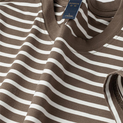 【桑蚕丝混纺】罗蒙春夏男装绣花胸标海魂衫t恤男长袖t恤男时尚男士t恤长袖男 商品图9