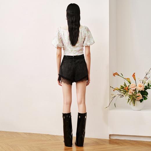 MAXRIENY | 欧式田园风雪纺衫23夏款甜美少女感方领泡泡袖上衣截(货号:MS88TP299F70) 商品图3