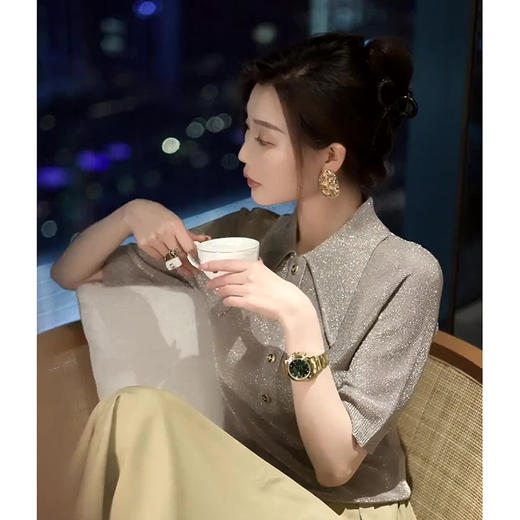 雀说 针织衫女设计感气质重工亮片高级感法式轻奢上衣4ZF-W26 商品图1