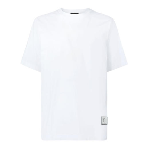 Giuseppe Zanotti 男士签名徽标贴花棉质圆领短袖T恤 白色 ERU4003002 商品图0