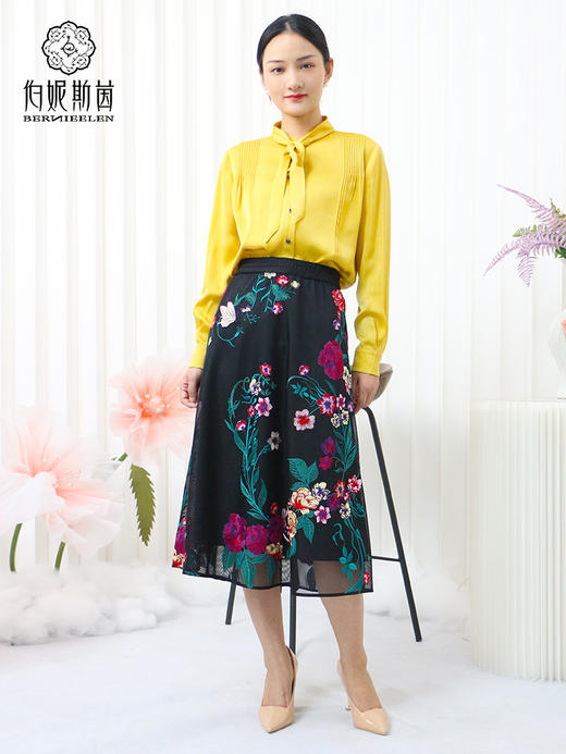 黄白游色、漆黑色半裙LZ3B10 商品图5