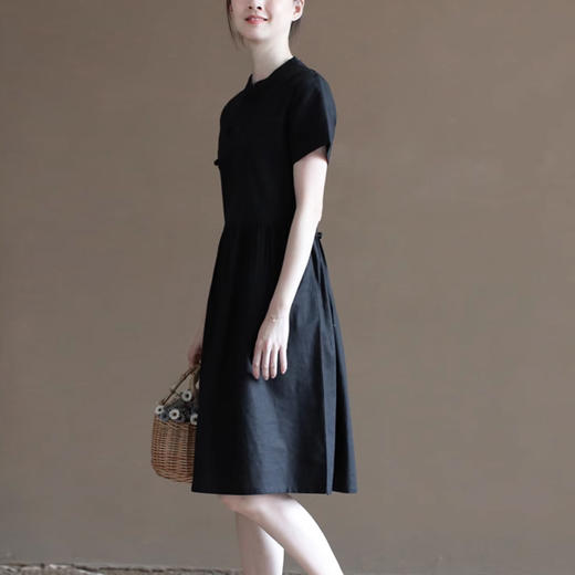 裁缝学苑AS209复古中式改良麻棉立领裙短袖a字连衣裙纸样女装裙子样板 商品图1